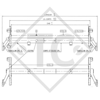 Essieu BTR 1800 bis 2120kg sans freins