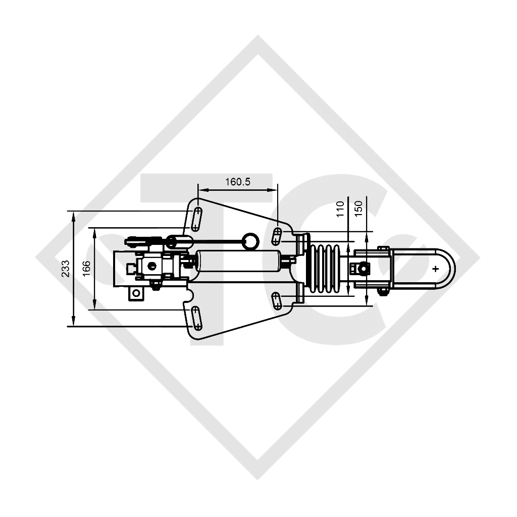 Enganche de inercia en V tipo RAB 30F, 2400 a 3000kg - 90.333.000