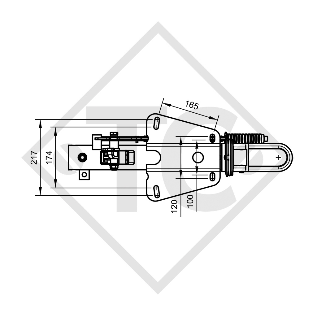 Overrun device V type RAV/SR 1.3M, 1300kg - 90.337.032