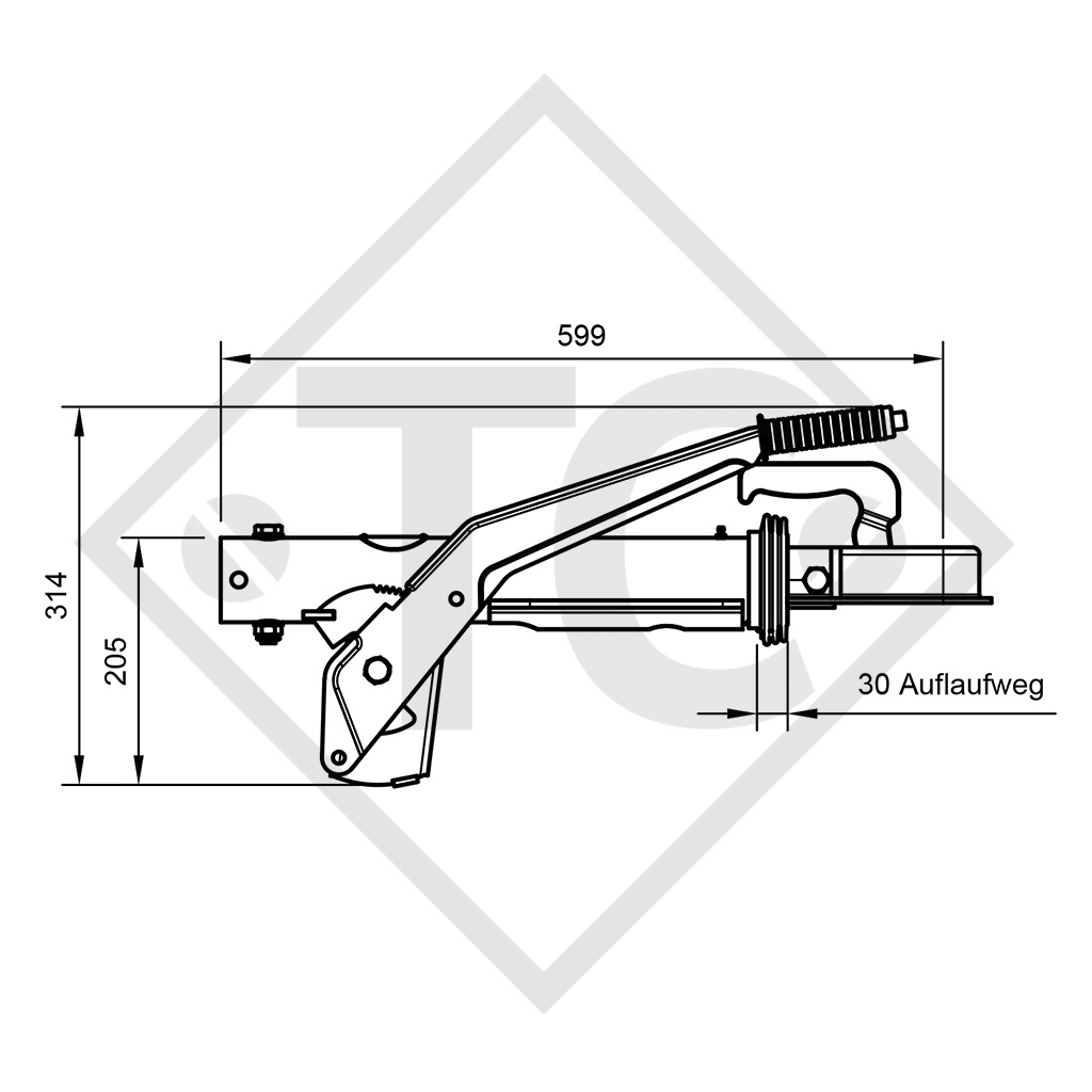 Auflaufeinrichtung V Typ RAV/SR 1.3M, 1300kg - 90.337.032