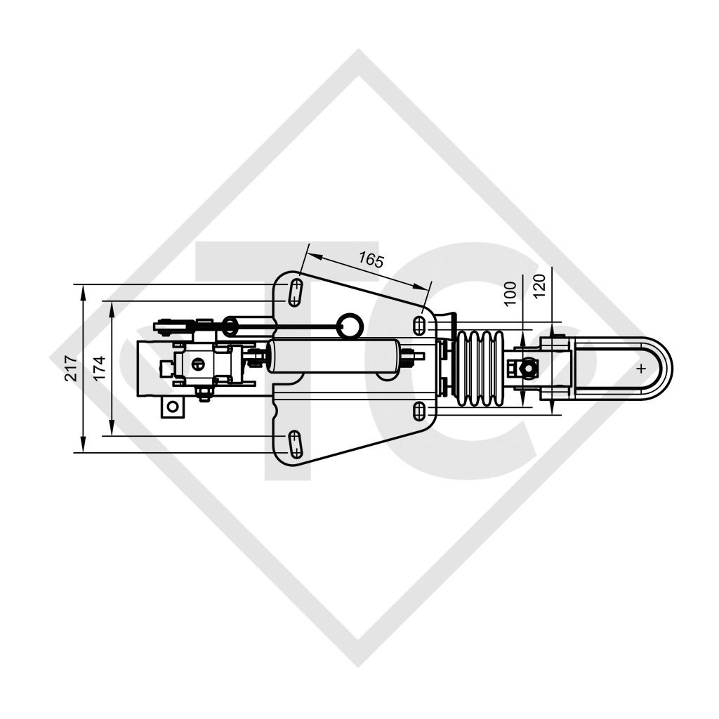 Auflaufeinrichtung V Typ RAB 20F, 1300 bis 2000kg - 90.332.000