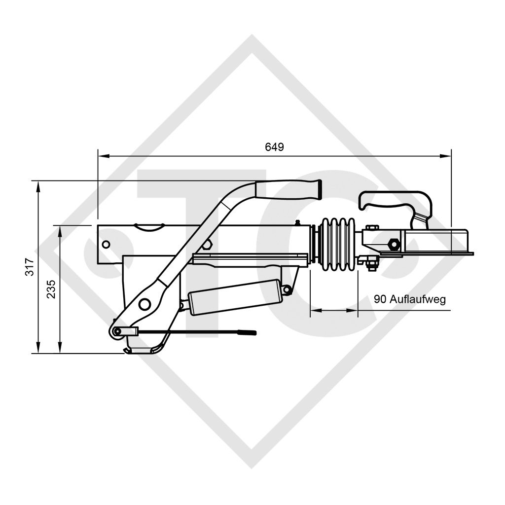 Auflaufeinrichtung V Typ RAB 20F, 1300 bis 2000kg - 90.332.000