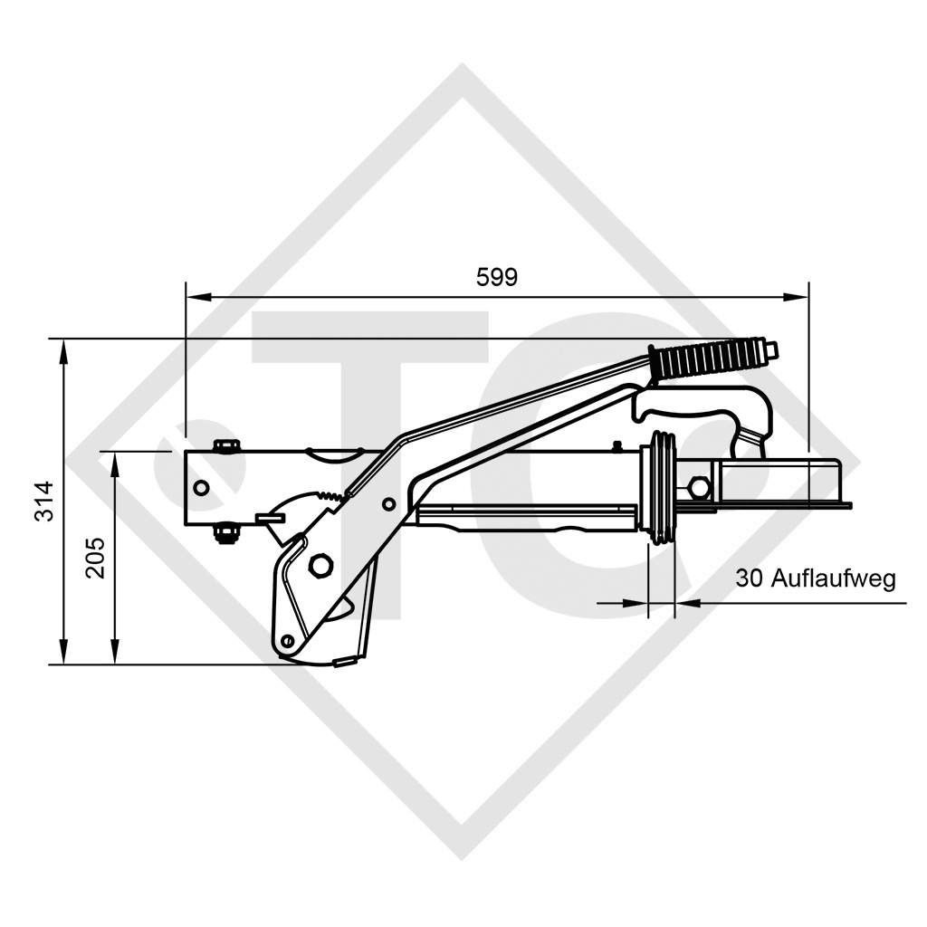 Enganche de inercia en V tipo RAV/SR 1.3M, 1300kg - 90.337.212