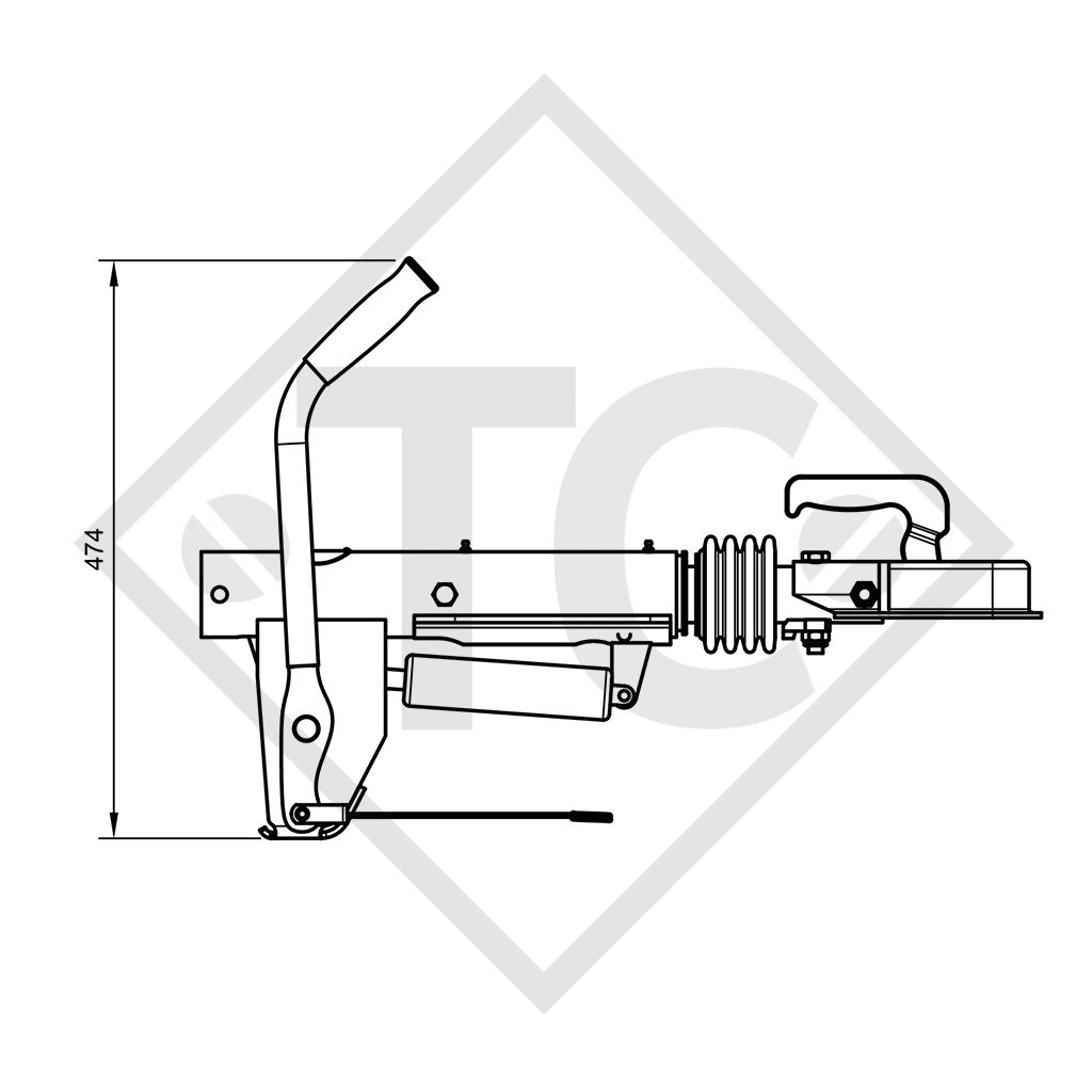 Commande de freinage avec semelle en V type RAB 24F, 1800 à 2400kg - 90.332.400