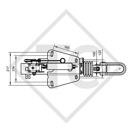 Commande de freinage avec semelle en V type RAB 13F, 750 à 1350kg - 90.331.300