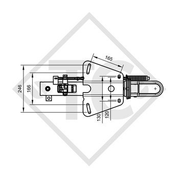 Commande de freinage avec semelle en V type RAV/SR 2.0M, 2000kg - 90.337.213