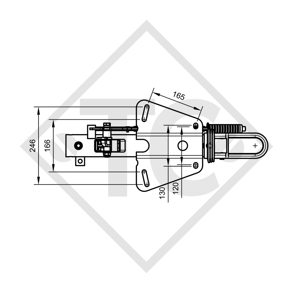 Overrun device V type RAV/SR 2.0M, 2000kg - 90.337.213