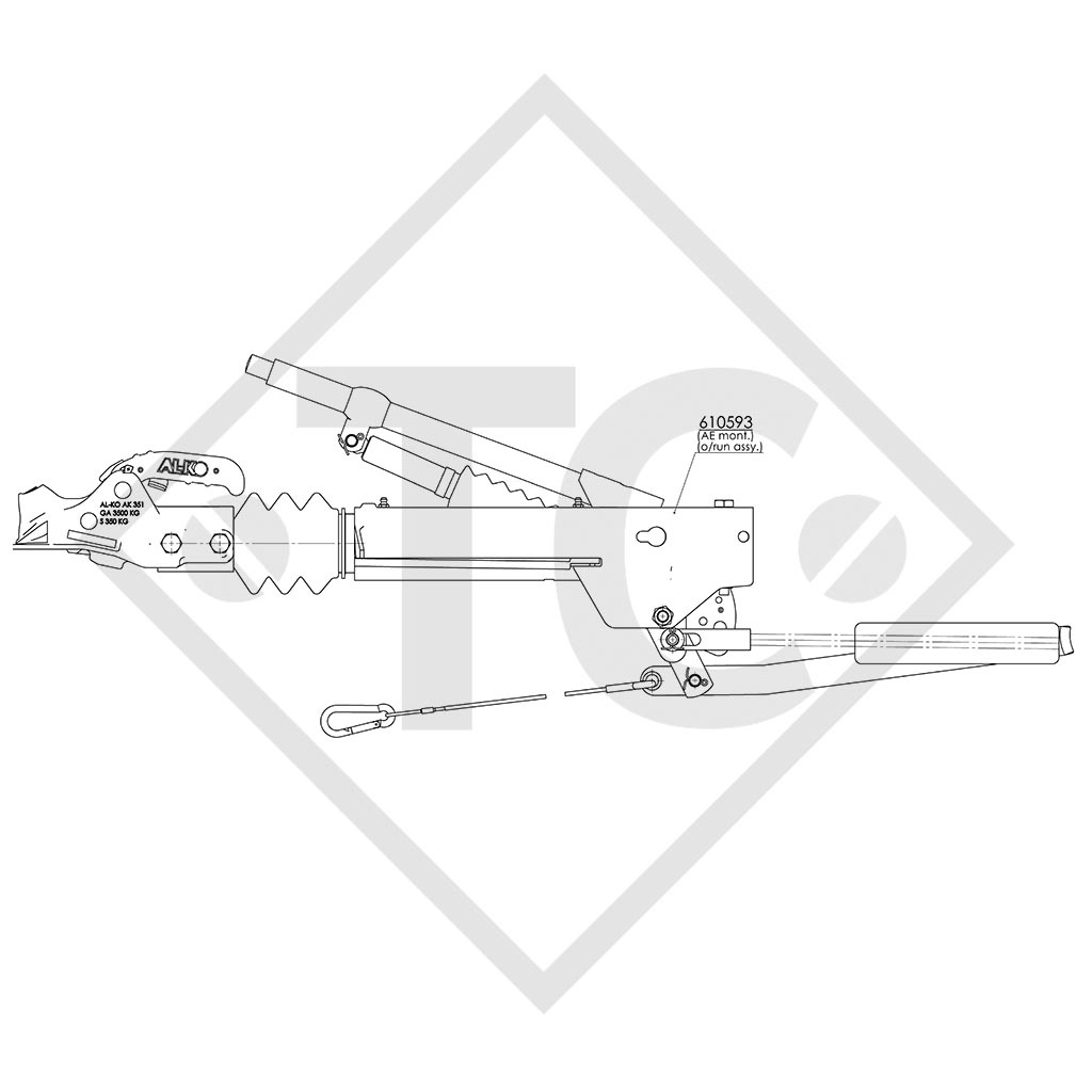 Auflaufeinrichtung V Typ 351 ZA, 2500 bis 3500kg - Humbaur Drehschemel