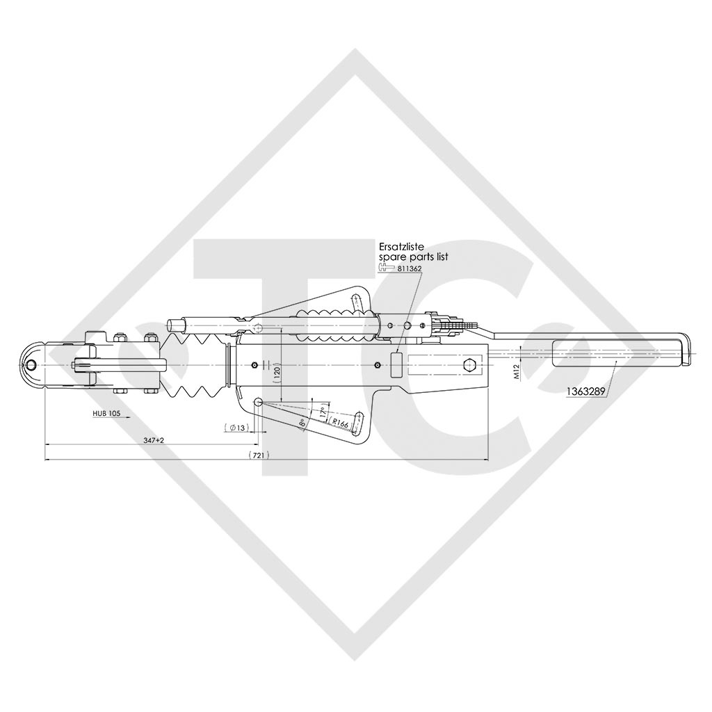 Auflaufeinrichtung V Typ 351 ZA, 2500 bis 3500kg - Humbaur Drehschemel