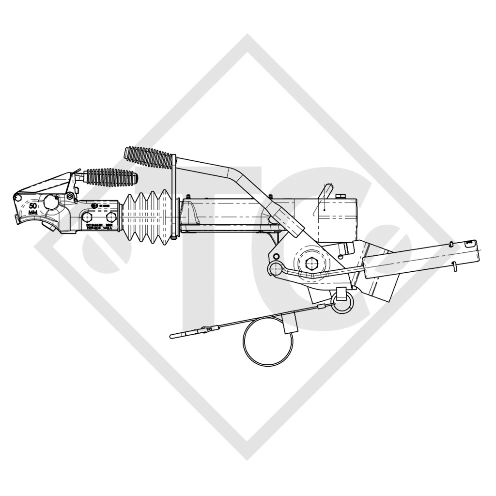 Enganche de inercia en V tipo EH27, 1650 a 2750kg