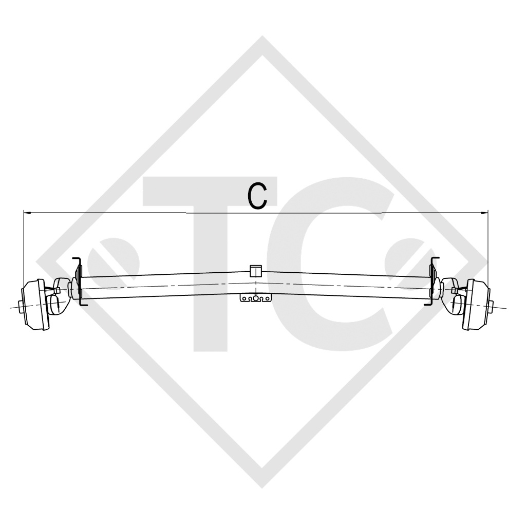 Braked axle 1360kg EURO1 axle type DELTA SI-N 12-2 KIP CARAVANS
