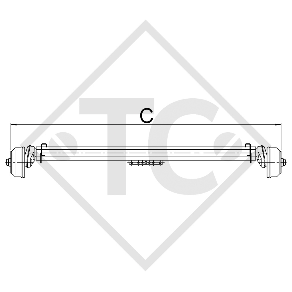 Gruppo tandema assale frenato 2500kg EURO COMPACT tipo di assale 2xB 1200-5 MANEGOLD