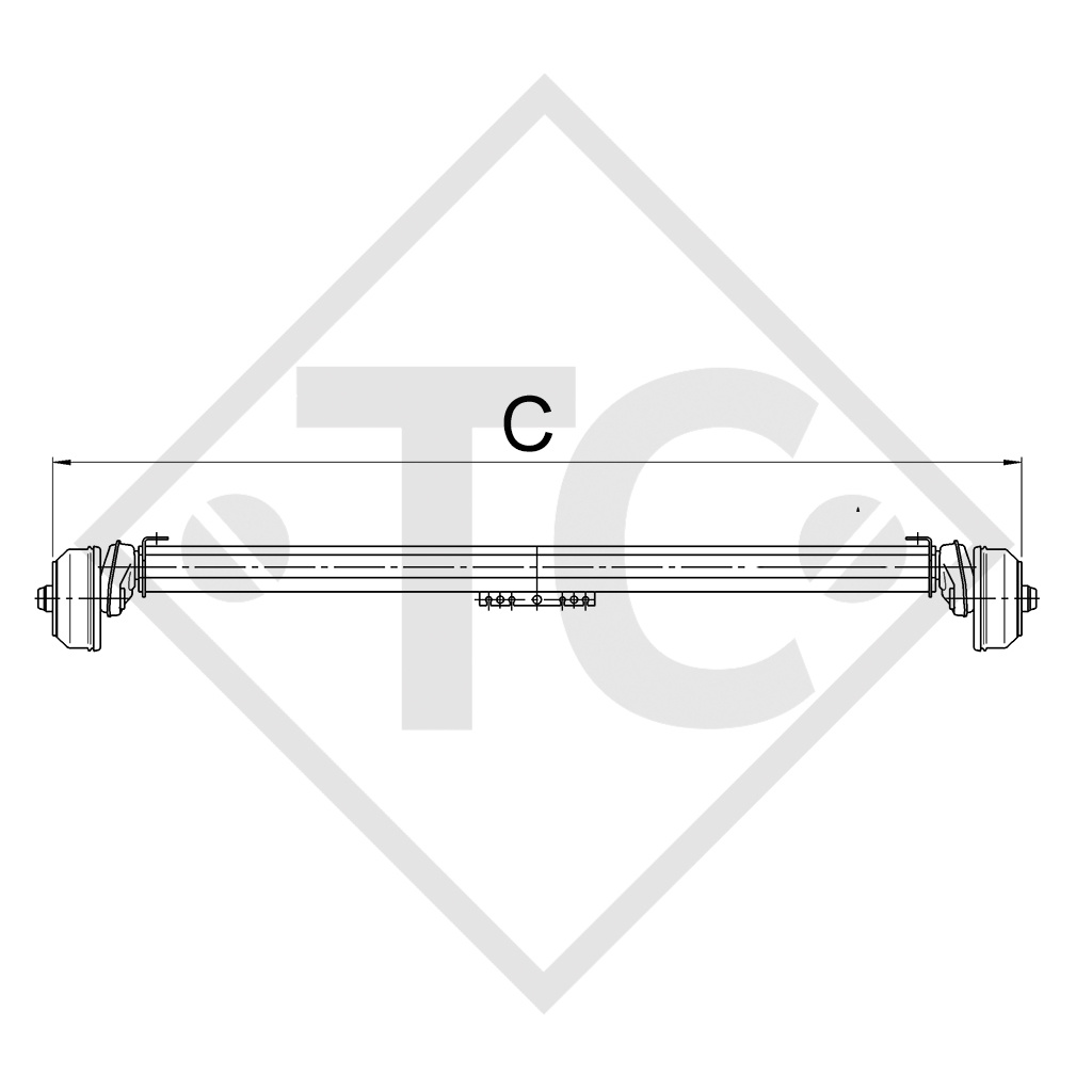 Conjuntos ejes tándem con freno 2000kg EURO COMPACT tipo de eje 2xB 1000-3