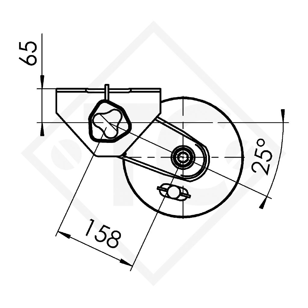 Essieu EURO COMPACT 1000kg freiné type d'essieu B 850-10