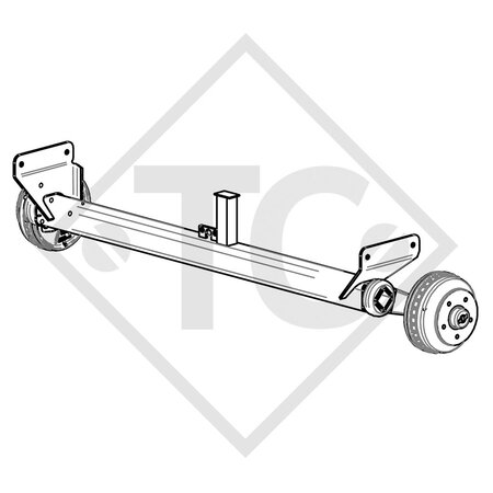 Braked axle 1350kg axle type H 135 B, 3203121 / 3204590 Humbaur