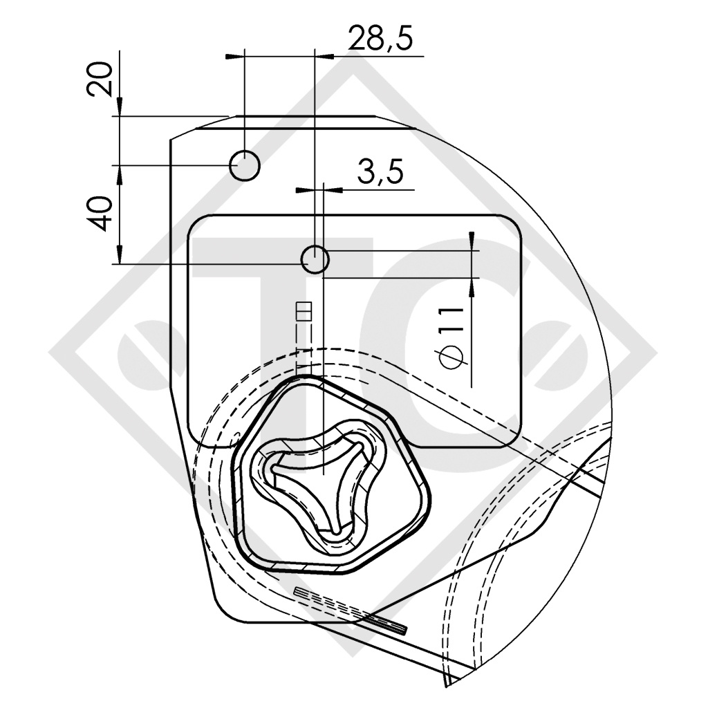 Assale frenato 1000kg EURO Compact tipo di assale B 850-10 - ANSSEMS