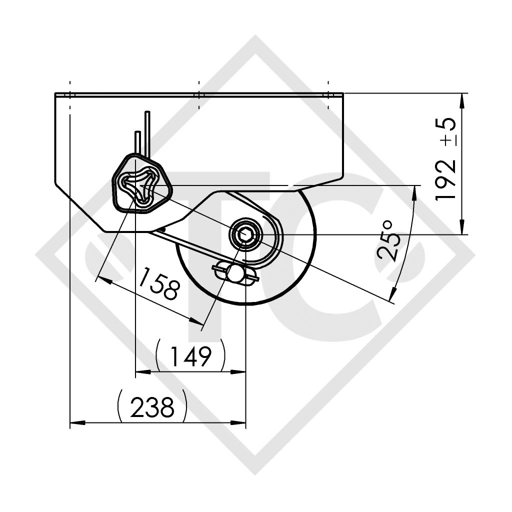 Achse gebremst 1000kg EURO COMPACT Achstyp B 850-10