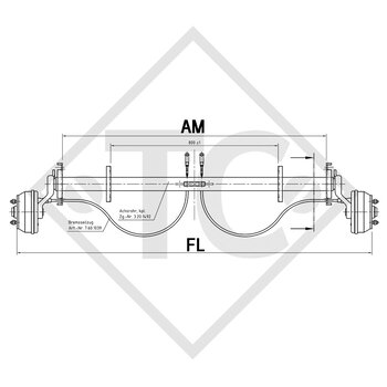 Braked axle 850kg axle type WAG 085 B - Blomert