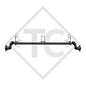 Unbraked axle 750kg BASIC axle type 700-5 with shackle and high axle bracket