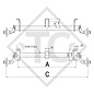 Unbraked axle 750kg BASIC axle type 700-5 with shackle and high axle bracket