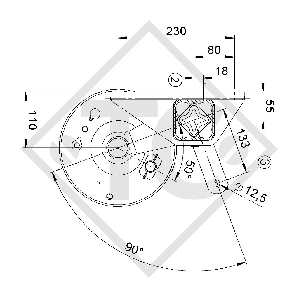 Eje con freno SWING 1350kg tipo de eje CB 1354, 46.24.379.086