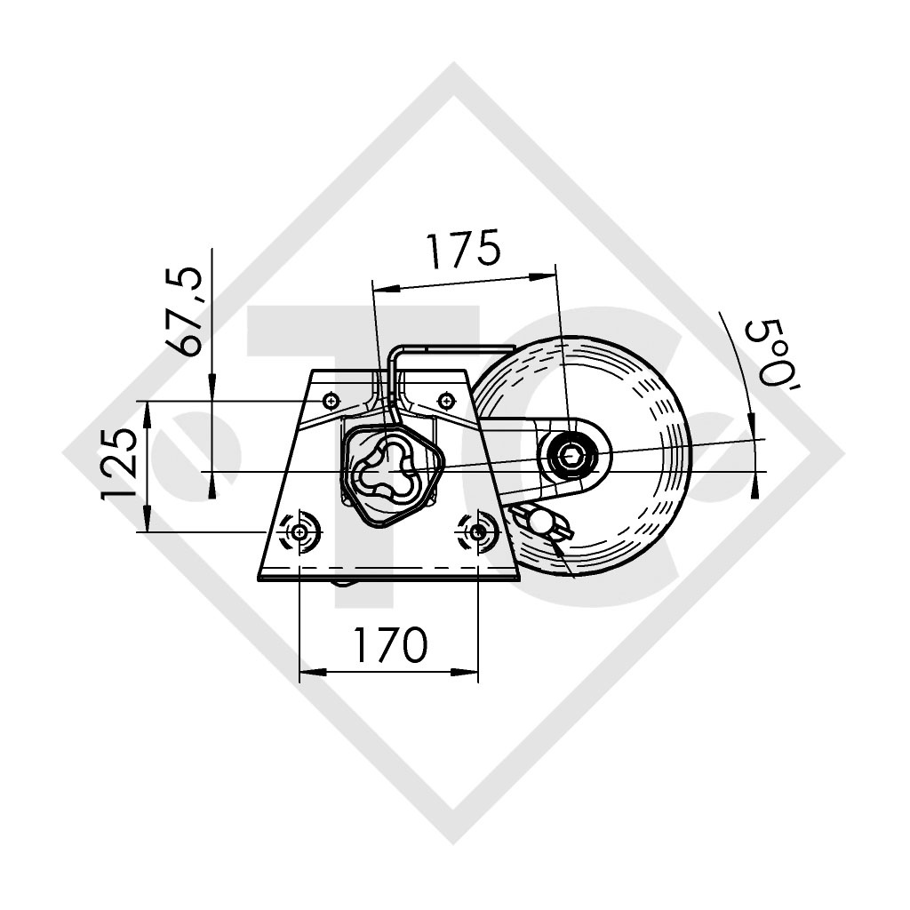 Braked axle 1500kg EURO1 axle type B 1600-3, Hymer Eriba