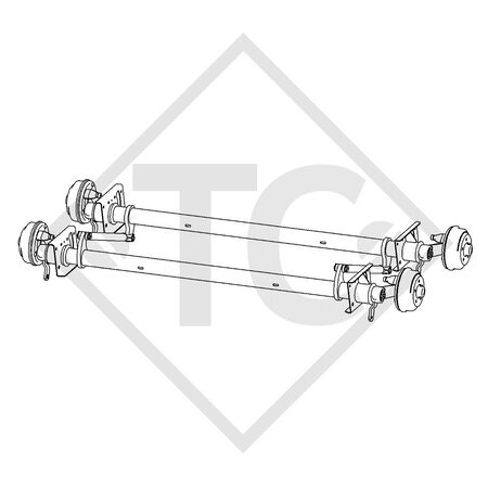 Essieu tandem SWING 3000kg freiné type d'essieu DB 2/1505, 49.27.379.458