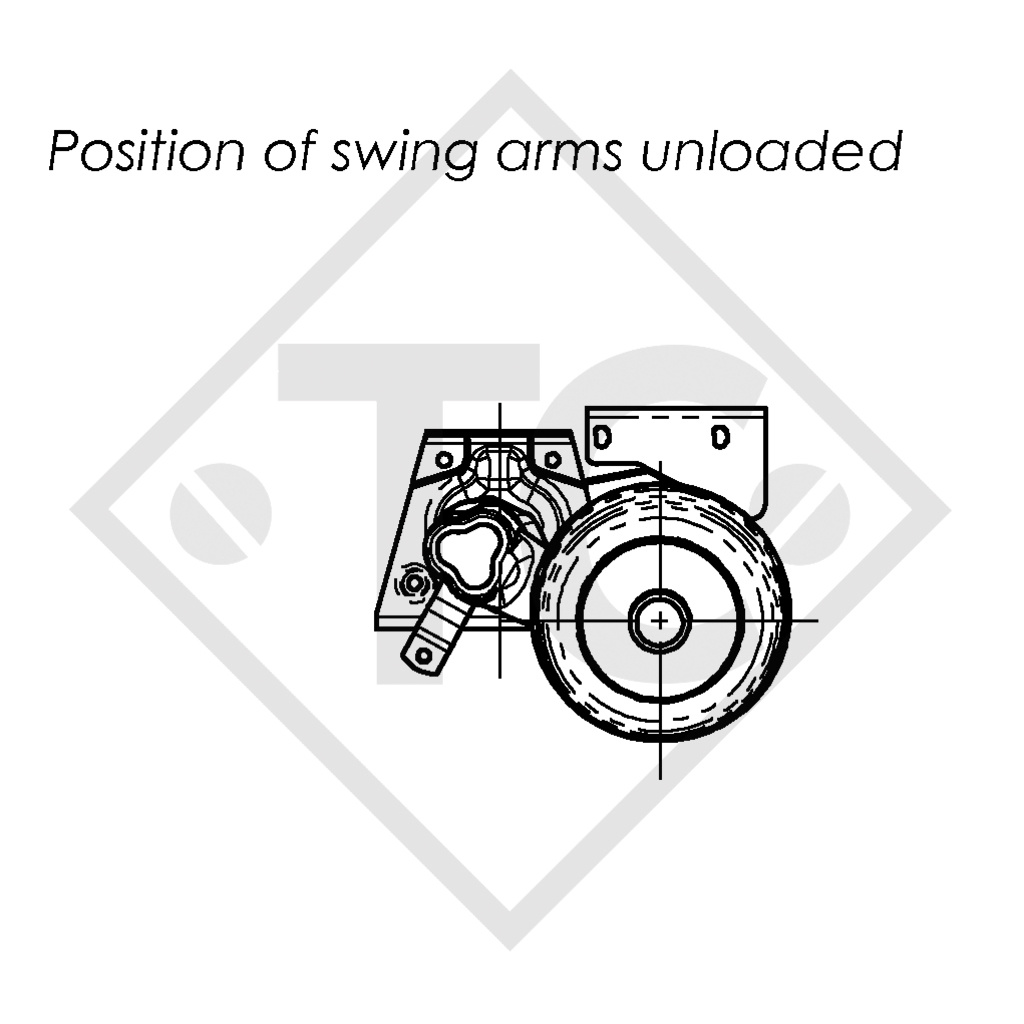 Braked axle 1700kg EURO1 axle type DELTA SI-N 14-3 with AAA (automatic adjustment of the brake pads)