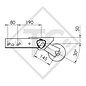 Unbraked axle 750kg PLUS OPTIMA axle type 700-5 with top hat profile 90mm