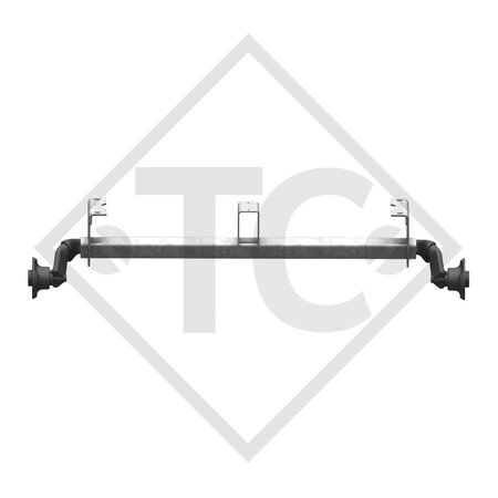 Unbraked axle 850kg axle type 850-4 with shackle and high axle bracket