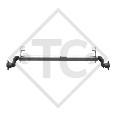 Unbraked axle 750kg PLUS OPTIMA axle type 700-5 with high axle bracket, Brenderup