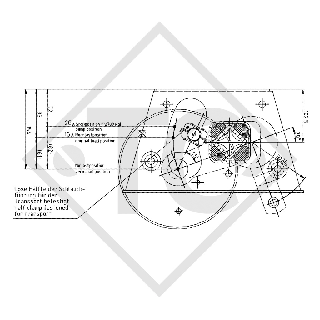 Essieu SWING V-TEC 1350kg freiné type d'essieu SCB 1355, 46.25.379.908