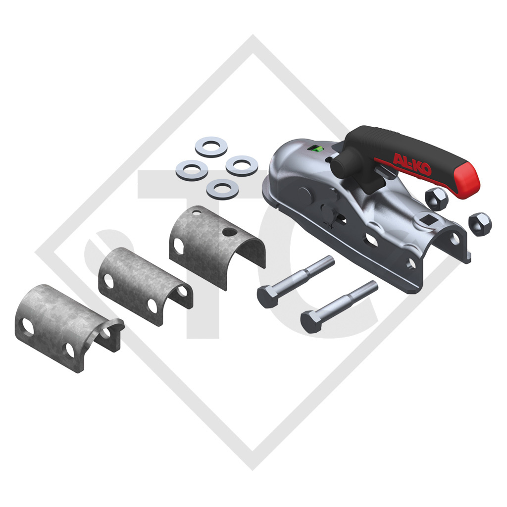 Coupling head AK 161 with Soft-Dock, spacers ø35/40mm and fixing bolts for braked trailers