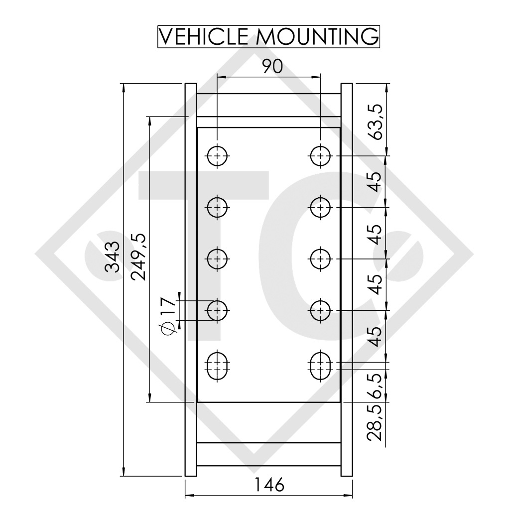 Height-adjustable holder 200mm