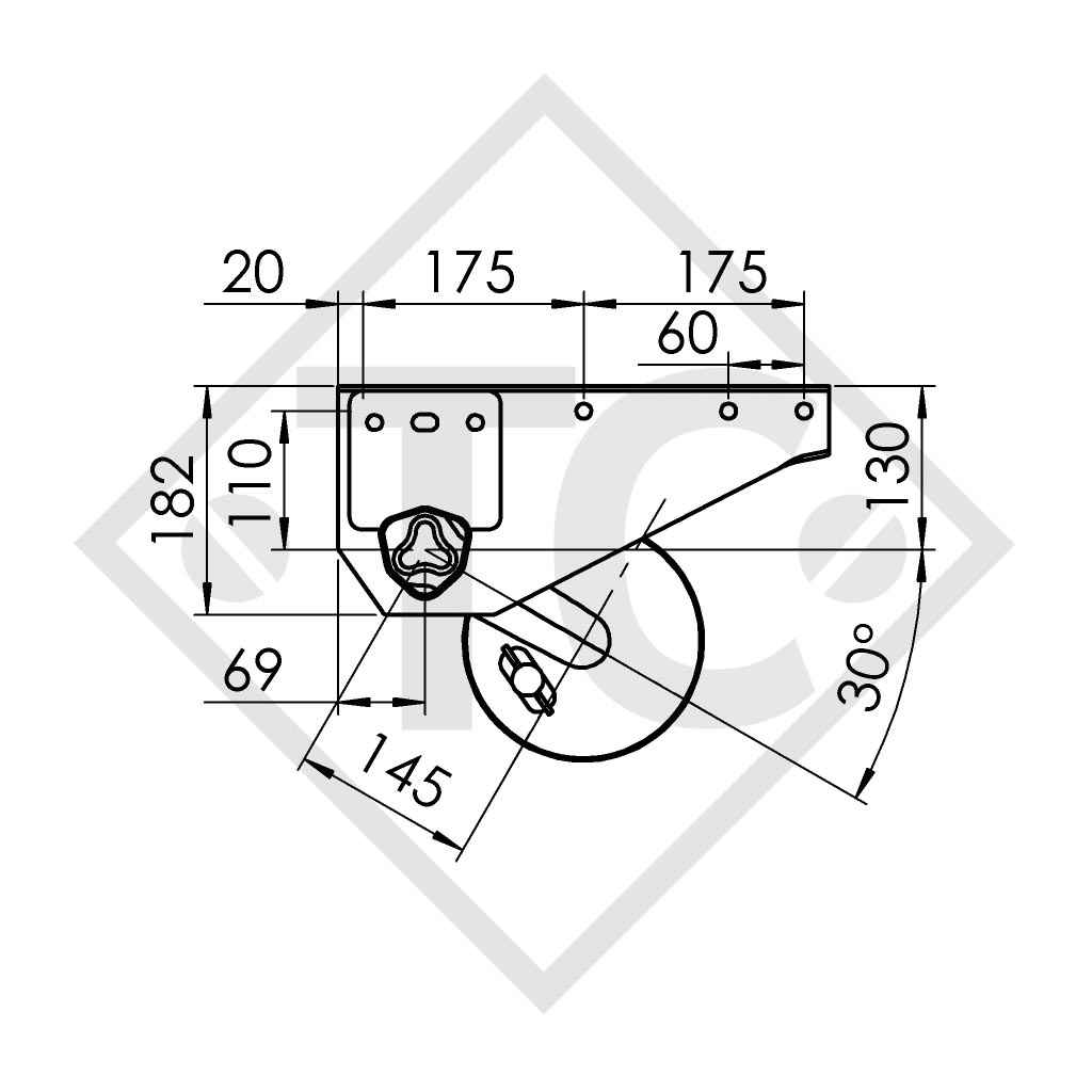 Essieu BASIC 750kg freiné type d'essieu B 700-5