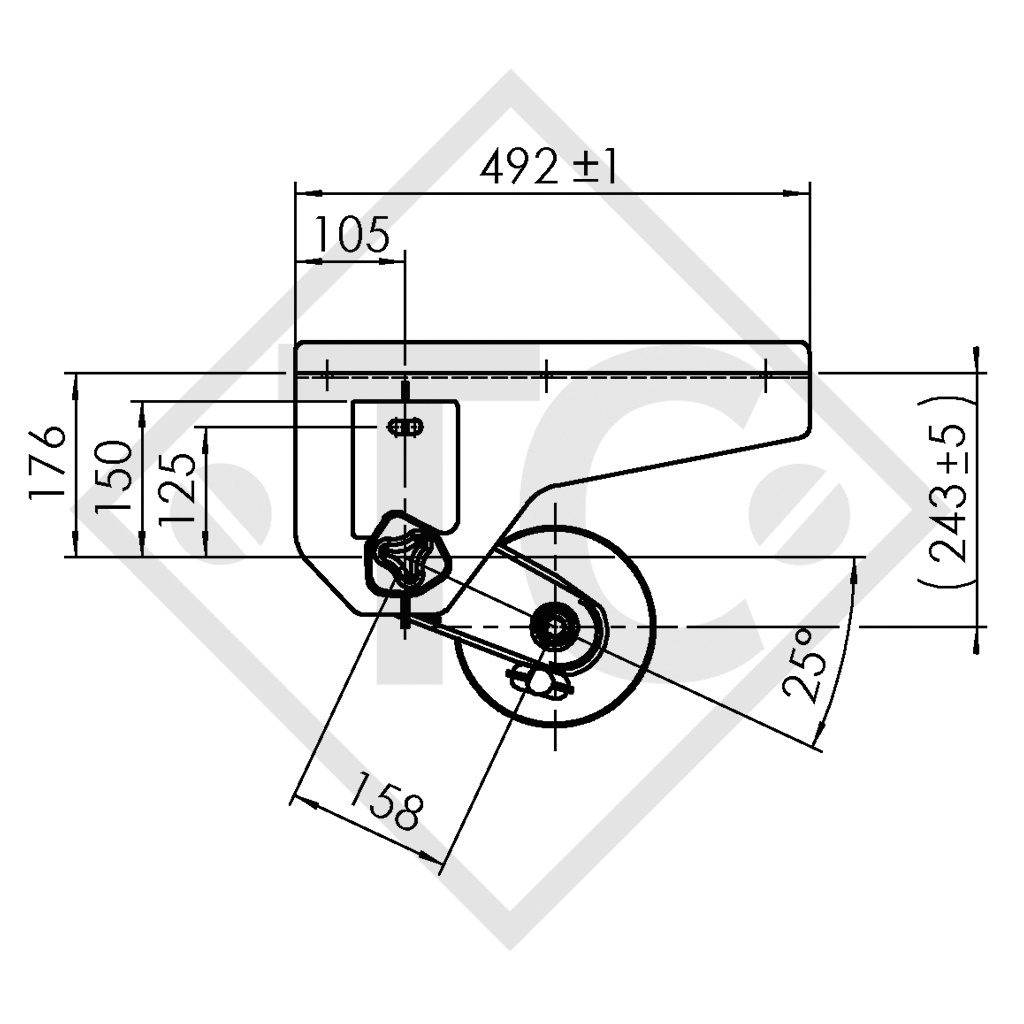 Assale frenato 900kg EURO COMPACT tipo di assale B 850-5, Pongratz LPA150G