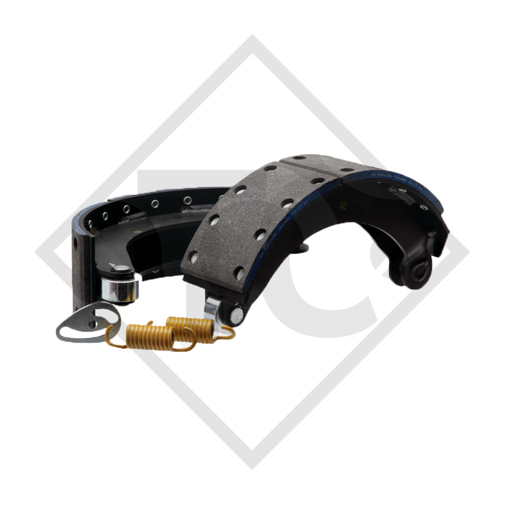 Bremsbacken-Set für Radbremse Typ 406x120 - 412S - VA für eine Seite/Bremse