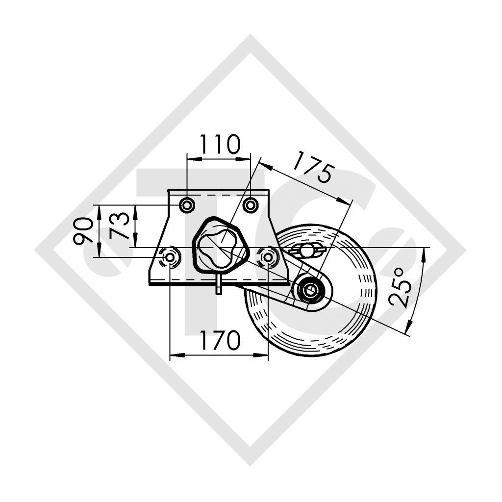 Assale frenato 1000kg EURO1 tipo di assale B 1000-3 - KNAUS SUDWIND 485