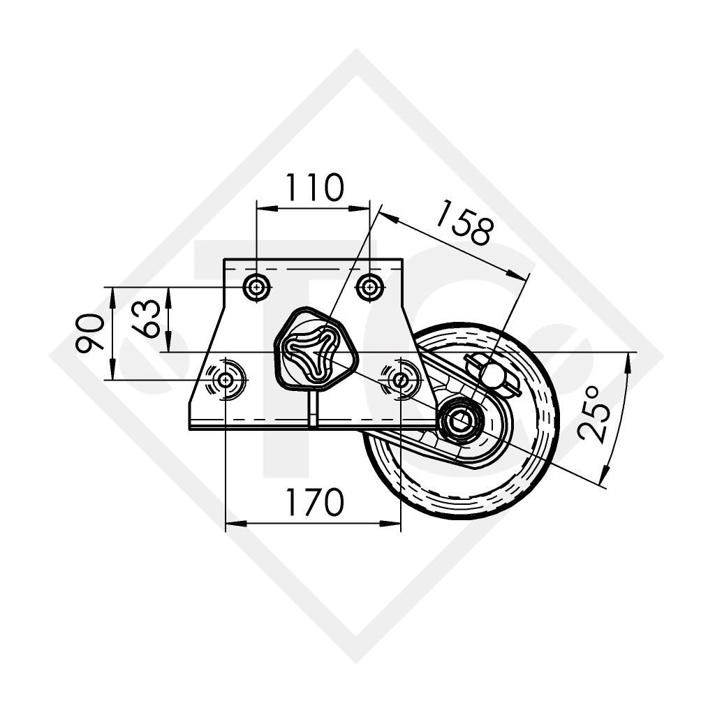 Assale frenato 1000kg EURO Compact tipo di assale B 850-10