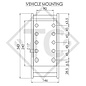 Soporte regulable en altura, variante con 2 bolas de 150mm