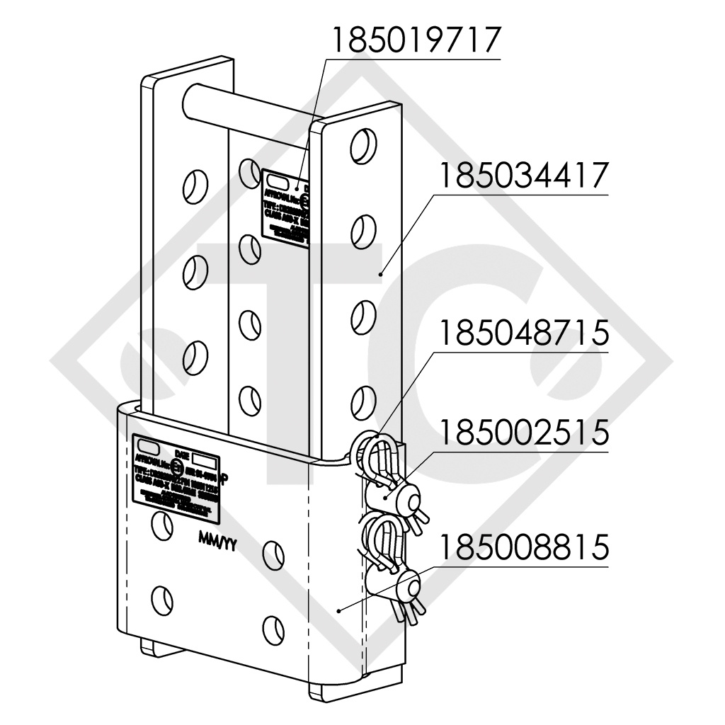 Soporte regulable en altura, variante con 2 bolas de 150mm