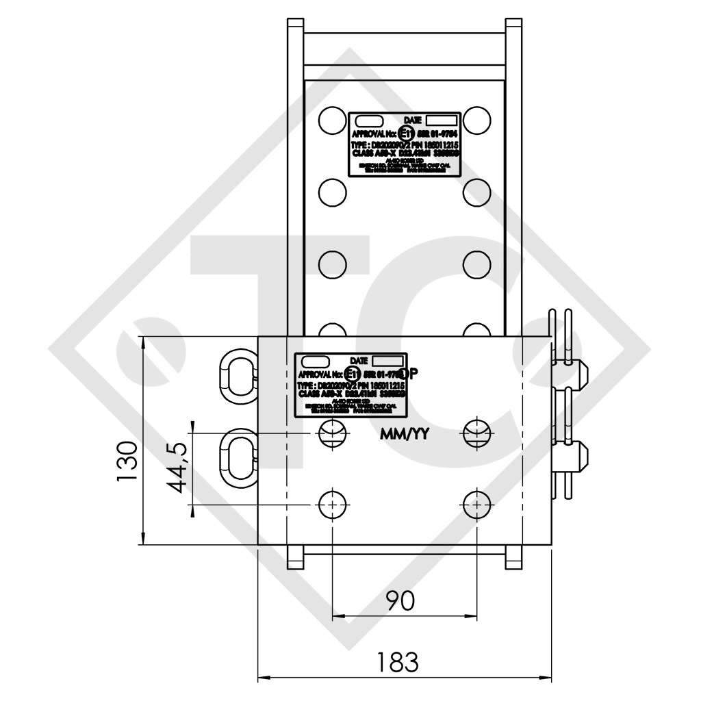 Support réglable en hauteur 150mm (à 2 axes)