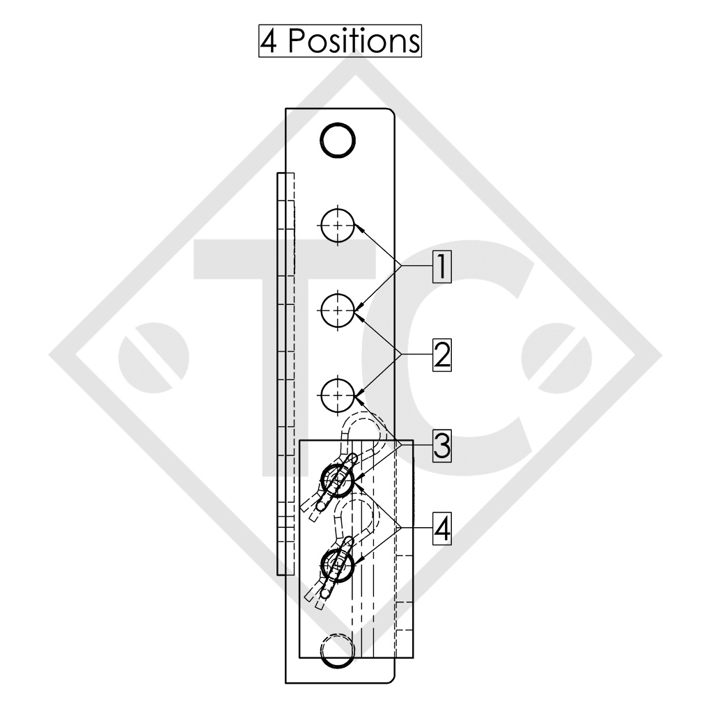 Höhenverstellbare Halterung 150mm (2 Bolzen)