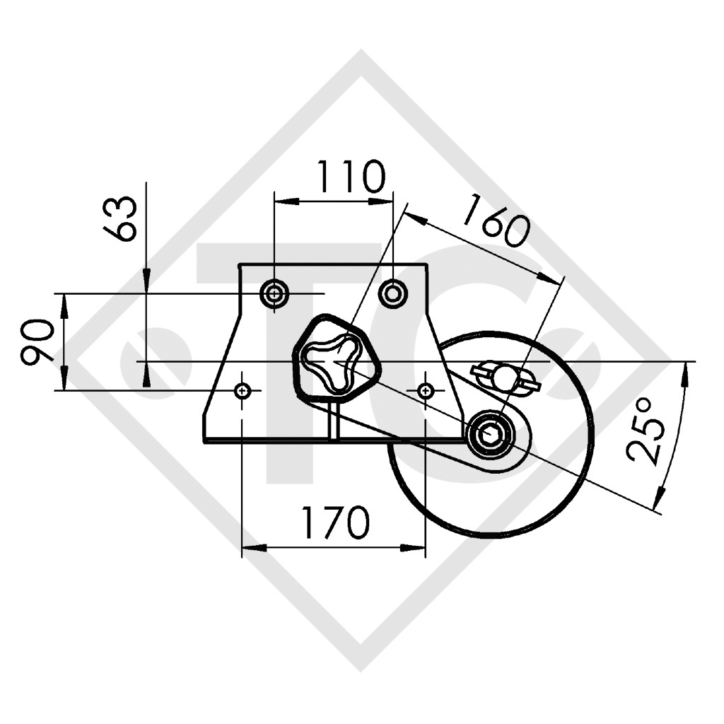 Essieu EURO1 900kg freiné type d'essieu B 850-5 - KNAUS SUEDWIND 8304