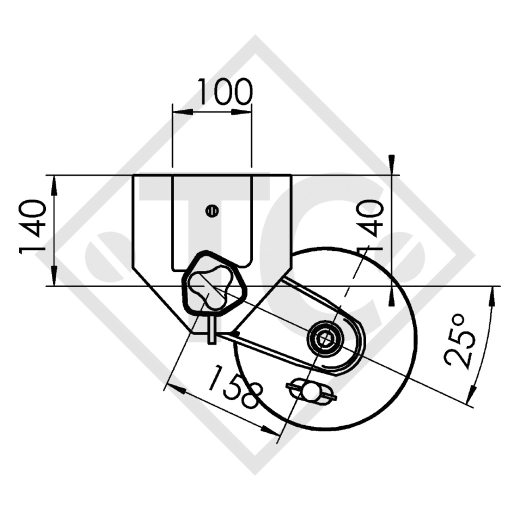 Eje con freno 1000kg EURO COMPACT tipo de eje B 850-10, Saris