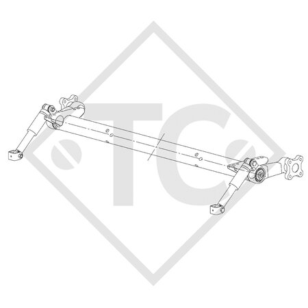Axle without brakes 2100kg axle type D 2100, 45.37.000.455 - FIAT DUCATO