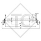 2x Braked axle 1000kg EURO COMPACT axle type B 1000-3 - tandem 2000kg