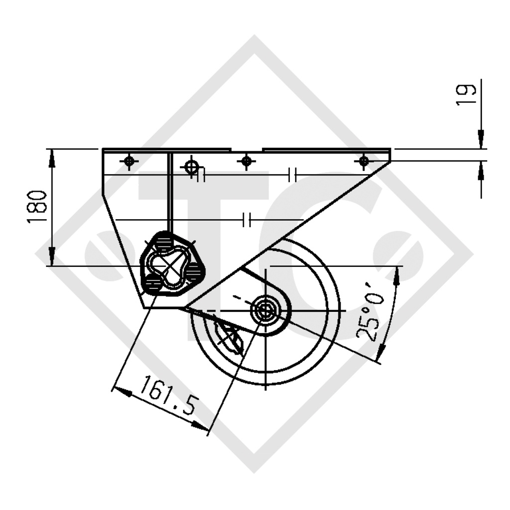 Braked axle 1350kg EURO COMPACT axle type B 1200-6, SUN WAY Caravaning