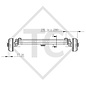 Braked axle 1600kg EURO1 axle type B 1600-1 with top hat profile 130mm and AAA (automatic adjustment of the brake pads)
