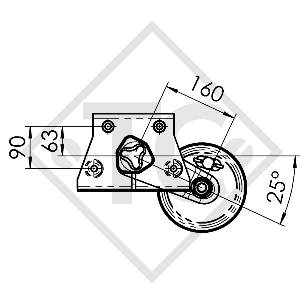 Essieu EURO1 - 900kg freiné type d'essieu B 850-5 - ELLDIS 450